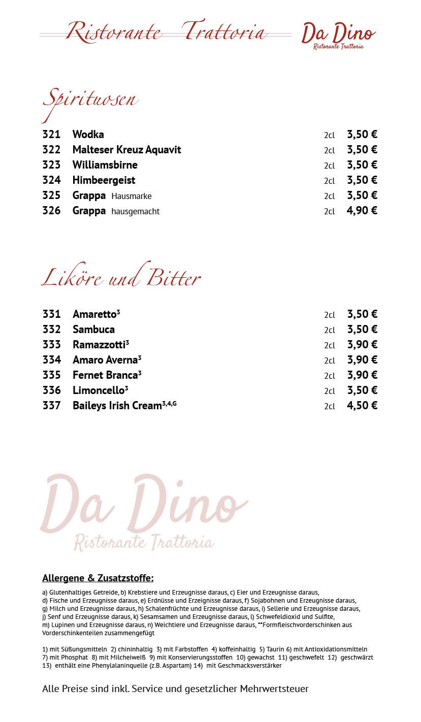 Restaurant Da Dino Sangerhausen Speisekarte 12